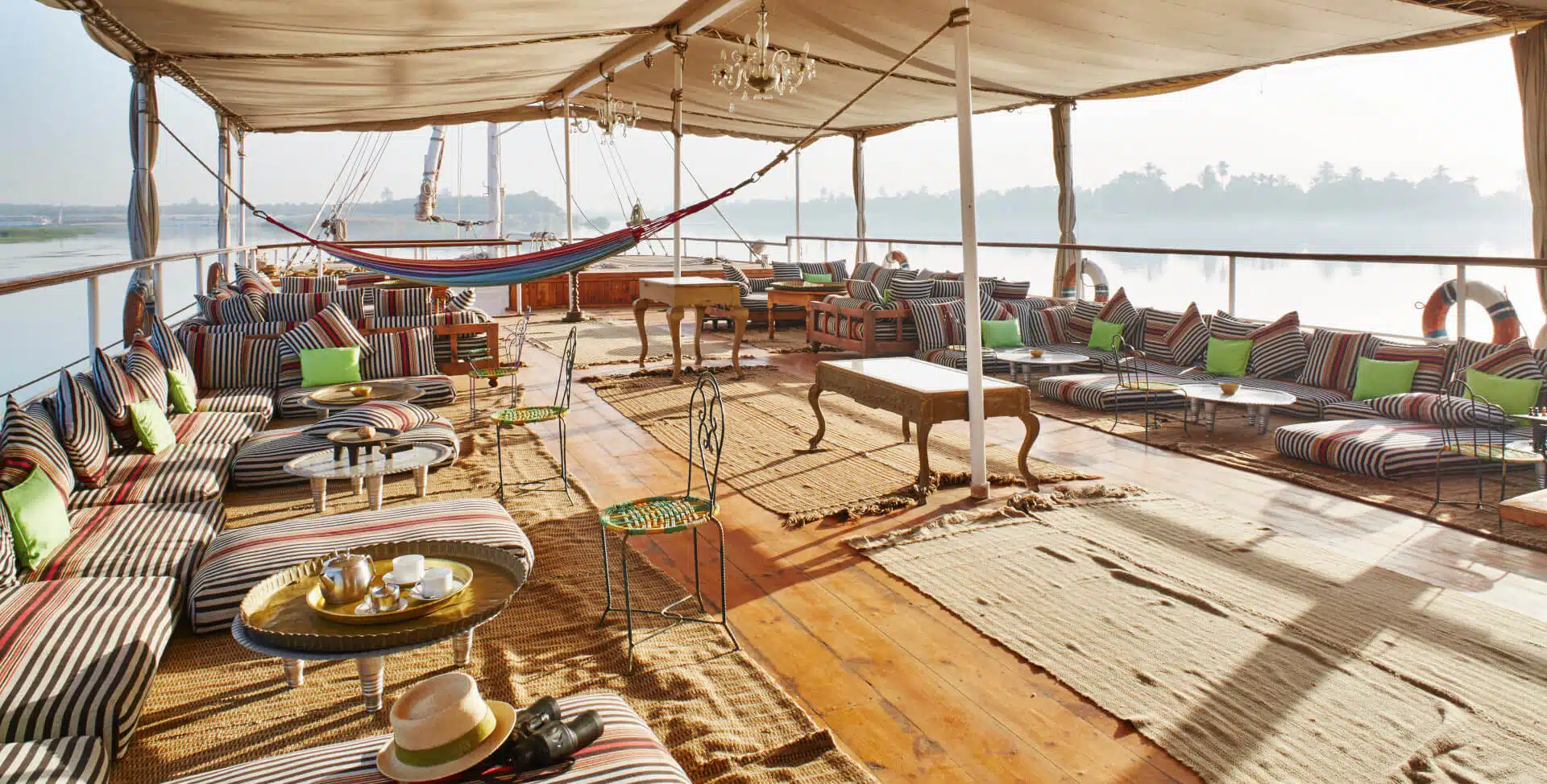 Meroe Dahabiya spacious sundeck perfect for families and groups with plenty of seating