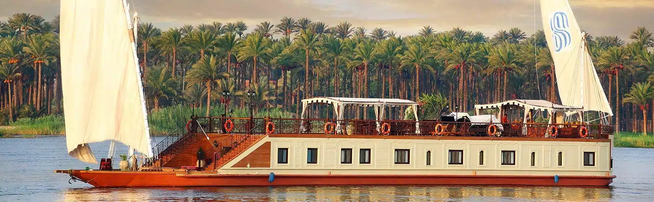 Sonesta Amirat Dahabiya luxury interior with elegant Egyptian furnishings and traditional decor