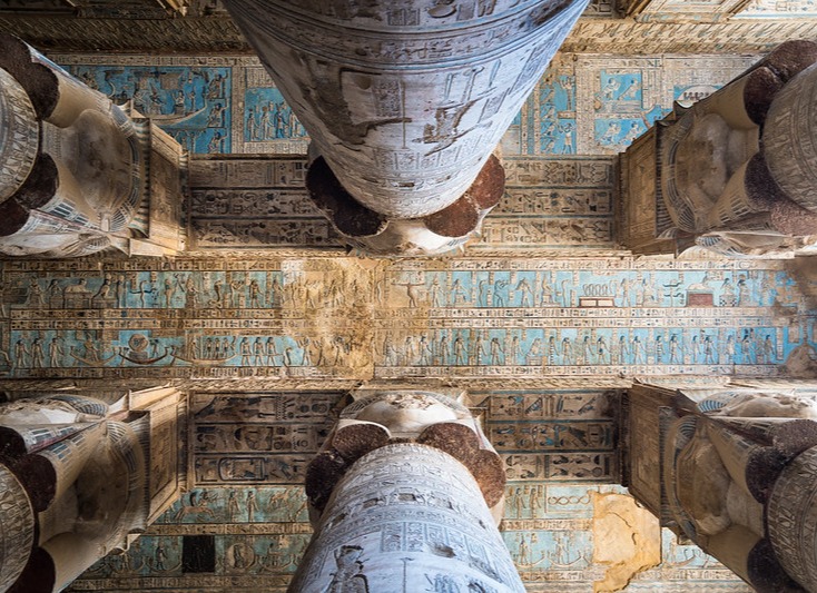 Dendera Temple ceiling with astronomical scenes