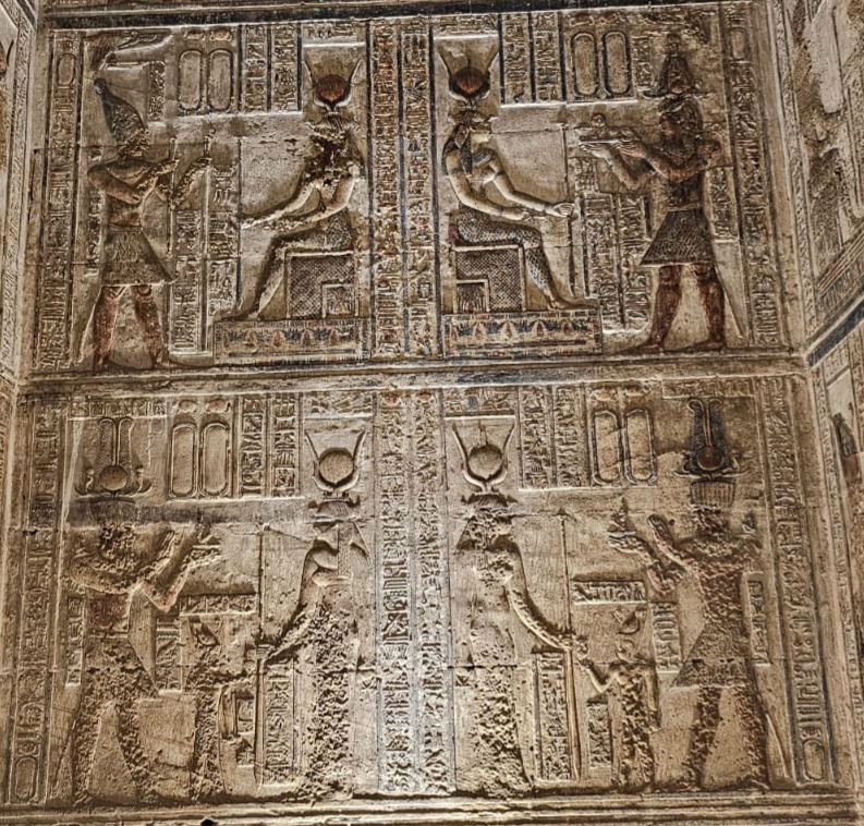 Inside Dendera Temple – Hathor-headed columns