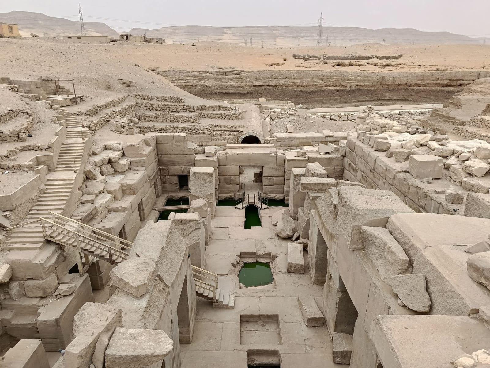 The mysterious Osireion at Abydos, a subterranean structure symbolizing the tomb of Osiris