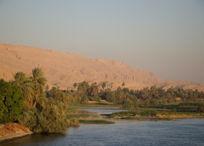 Nile cruise sailing through the Egyptian countryside
