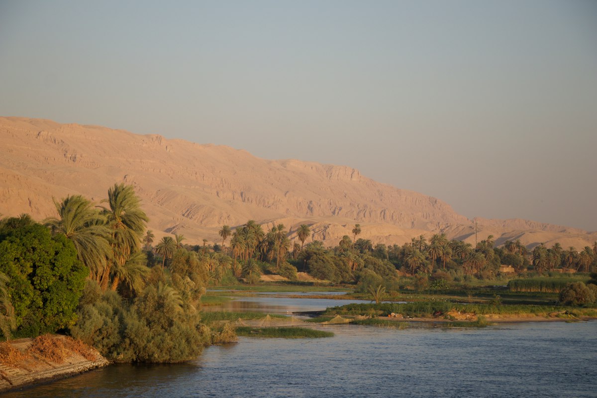Nile cruise sailing through the Egyptian countryside